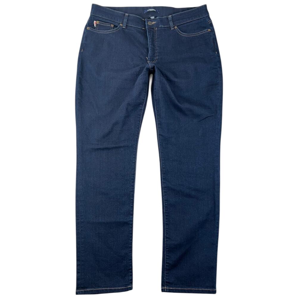 Chaps Dark Wash Straight Leg Stretch Jeans Classic Fit Size 16